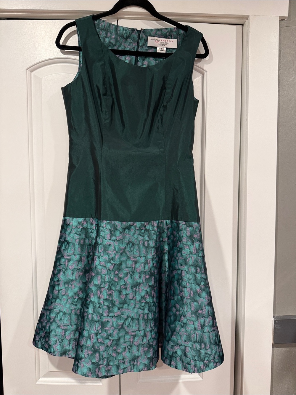 B. Michael‎ America Collection Green Sleeveless Fit-and-Flare Midi Dress 6